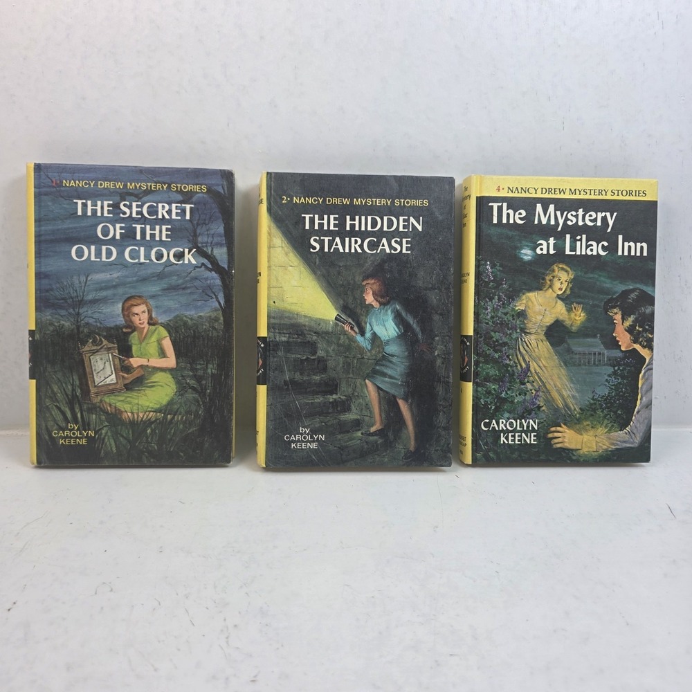 Vintage Nancy Drew Mystery Stories Lot of 3 Hardcovers #1 #2 #4 Matte Cover